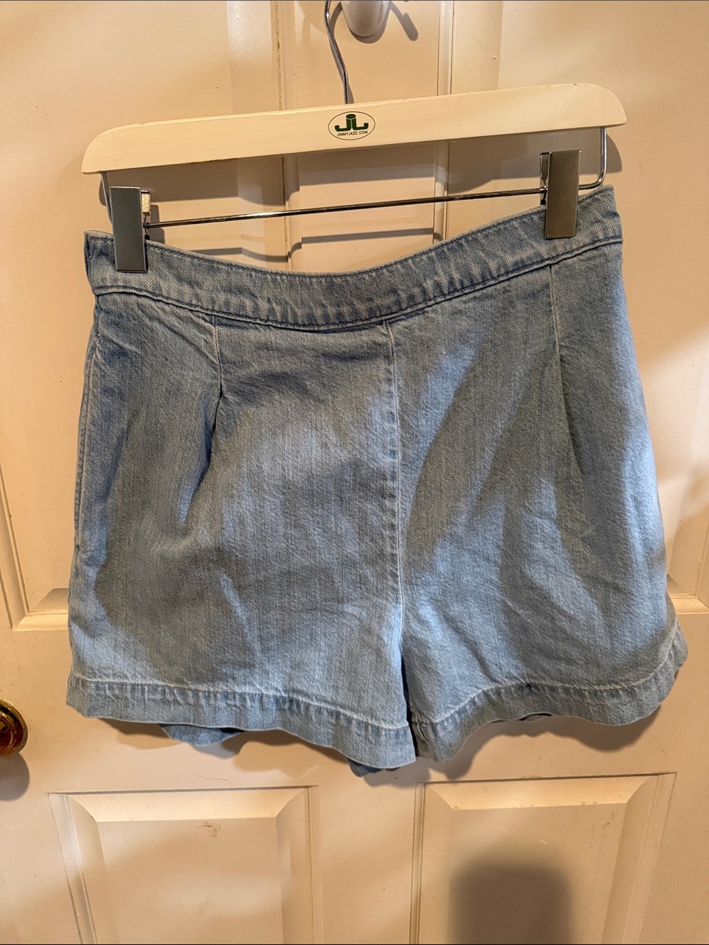 Madewell Light Blue Denim Pleat Front Shorts